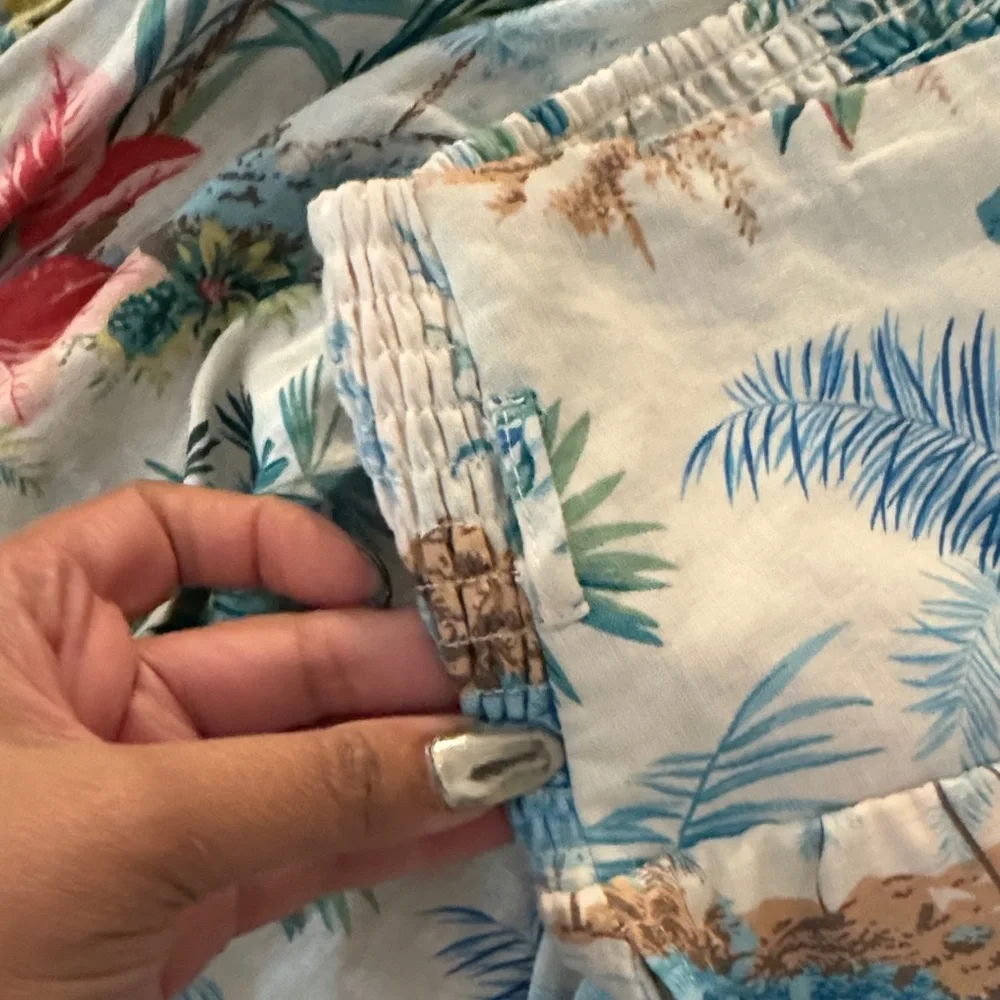 C&C California Tropical Print Women's linen rayon blend Skirt set NWT LARGE - Picture 6 of 11